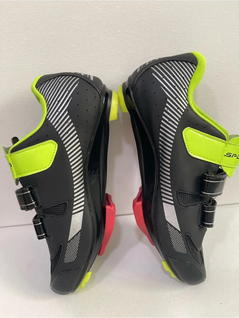Kids Sport Cycling Sneakers - Black with Neon Green